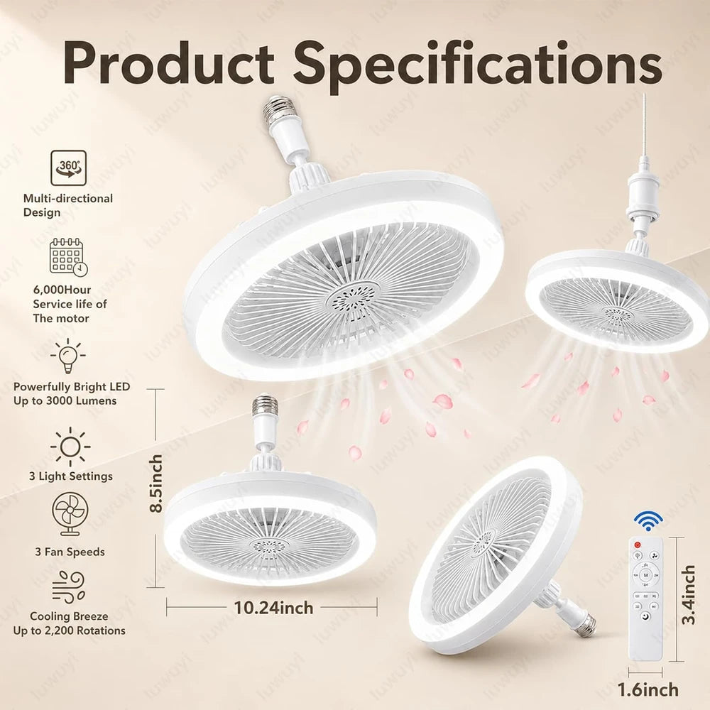 VENTILADOR INTELIGENTE 2 EN 1 CON LUZ LED