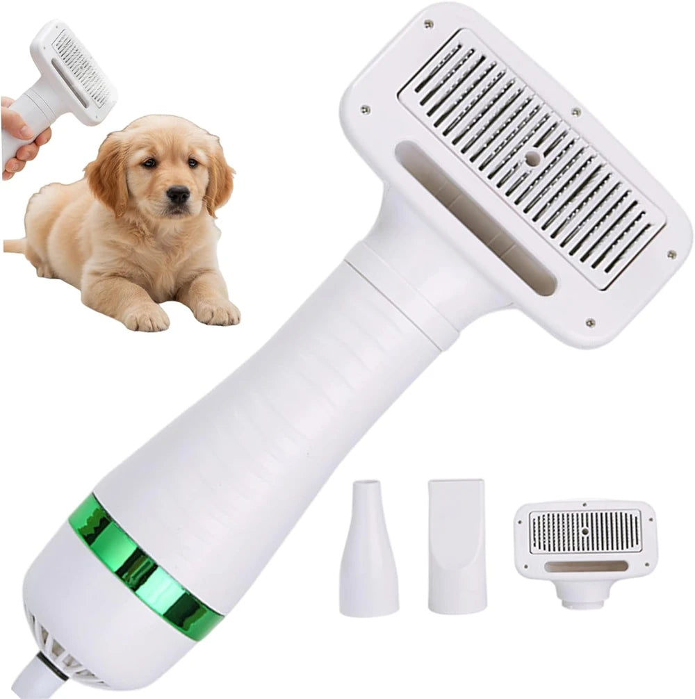 Cepillo secador portátil para Mascotas (2 en 1) - Potente y silencioso