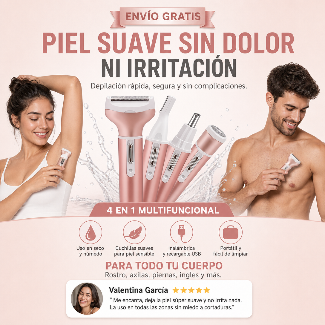 MAQUINA DE AFEITAR RECARGABLE PORTATIL 4 EN 1
