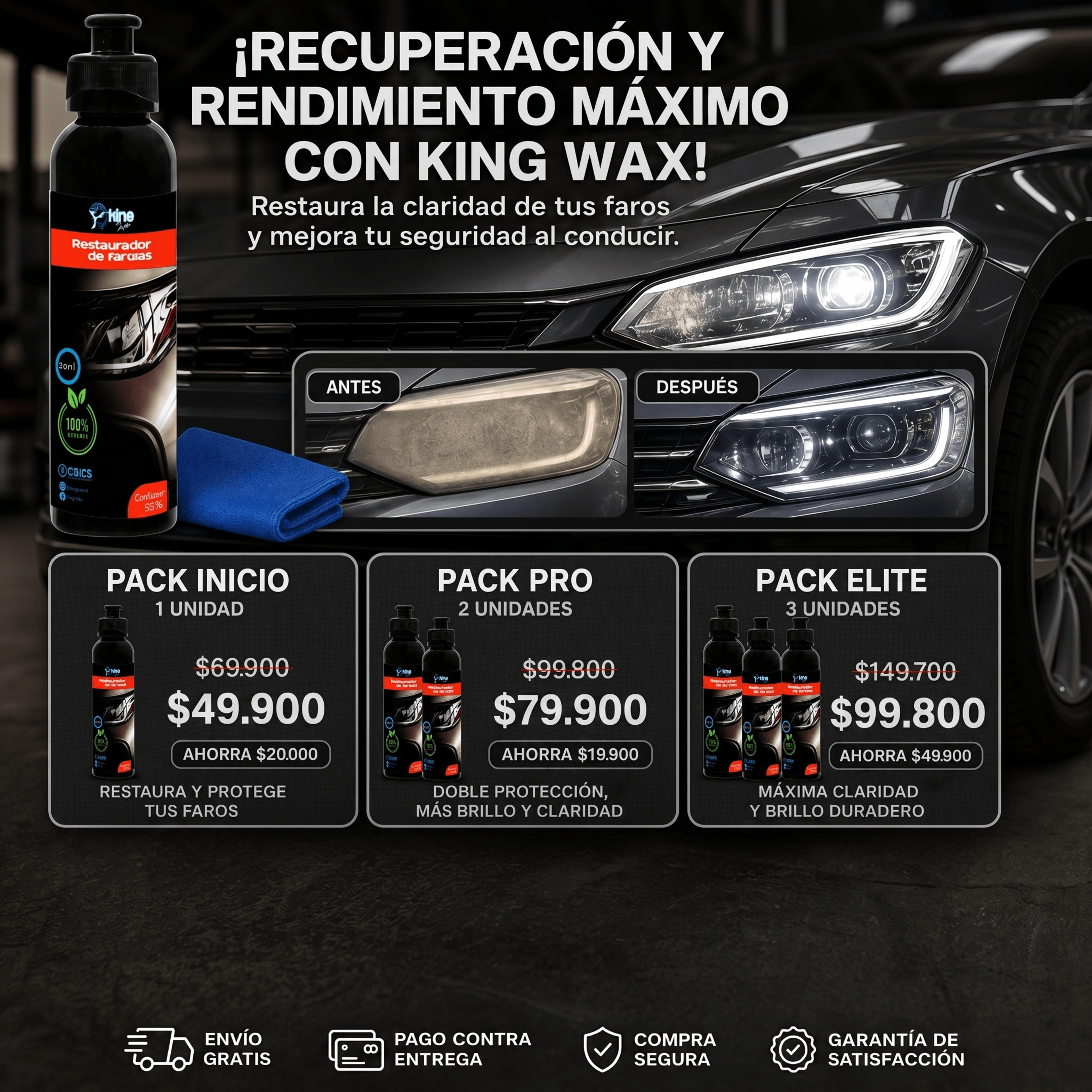 LIQUIDO REPARADOR DE FAROLAS X 250ML