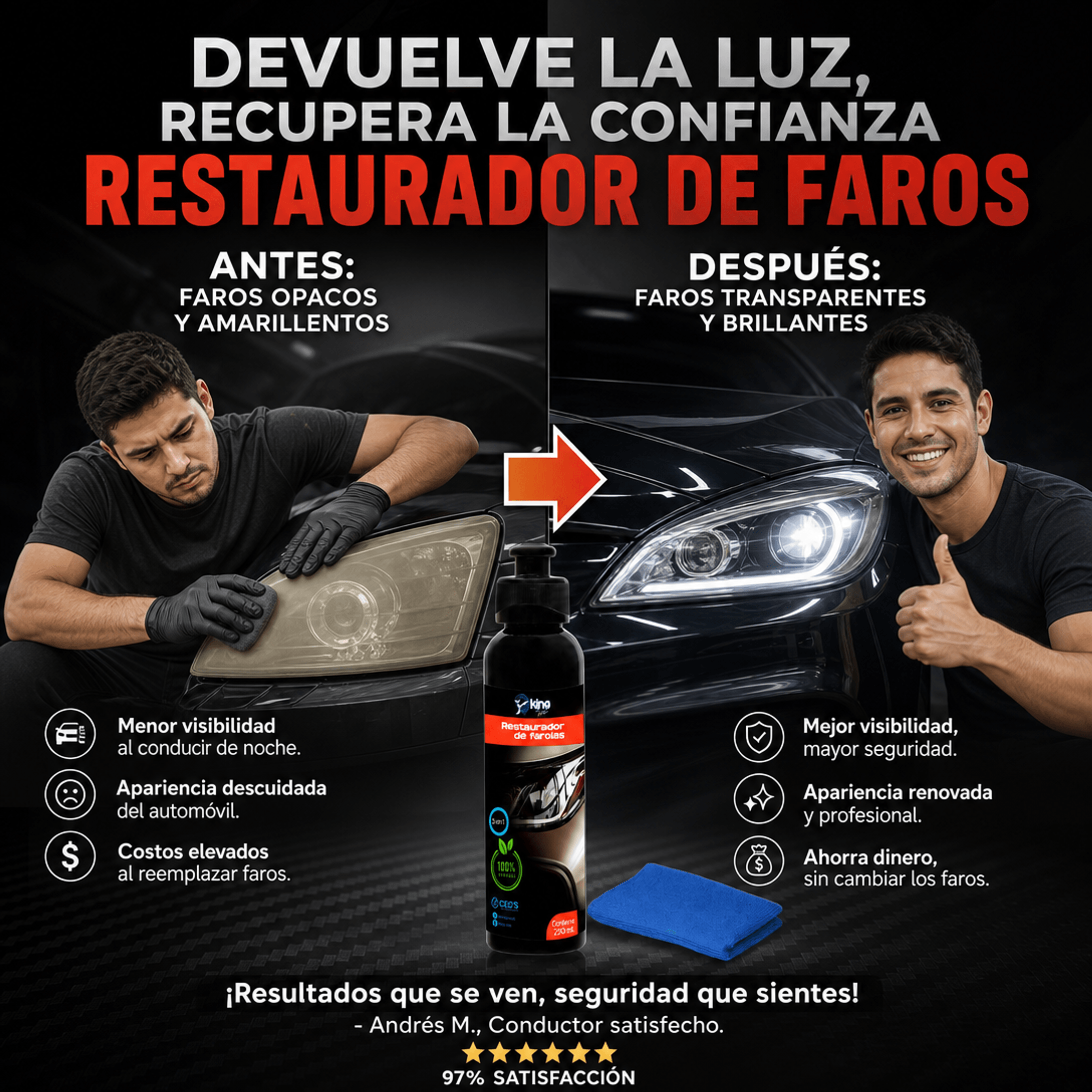LIQUIDO REPARADOR DE FAROLAS X 250ML