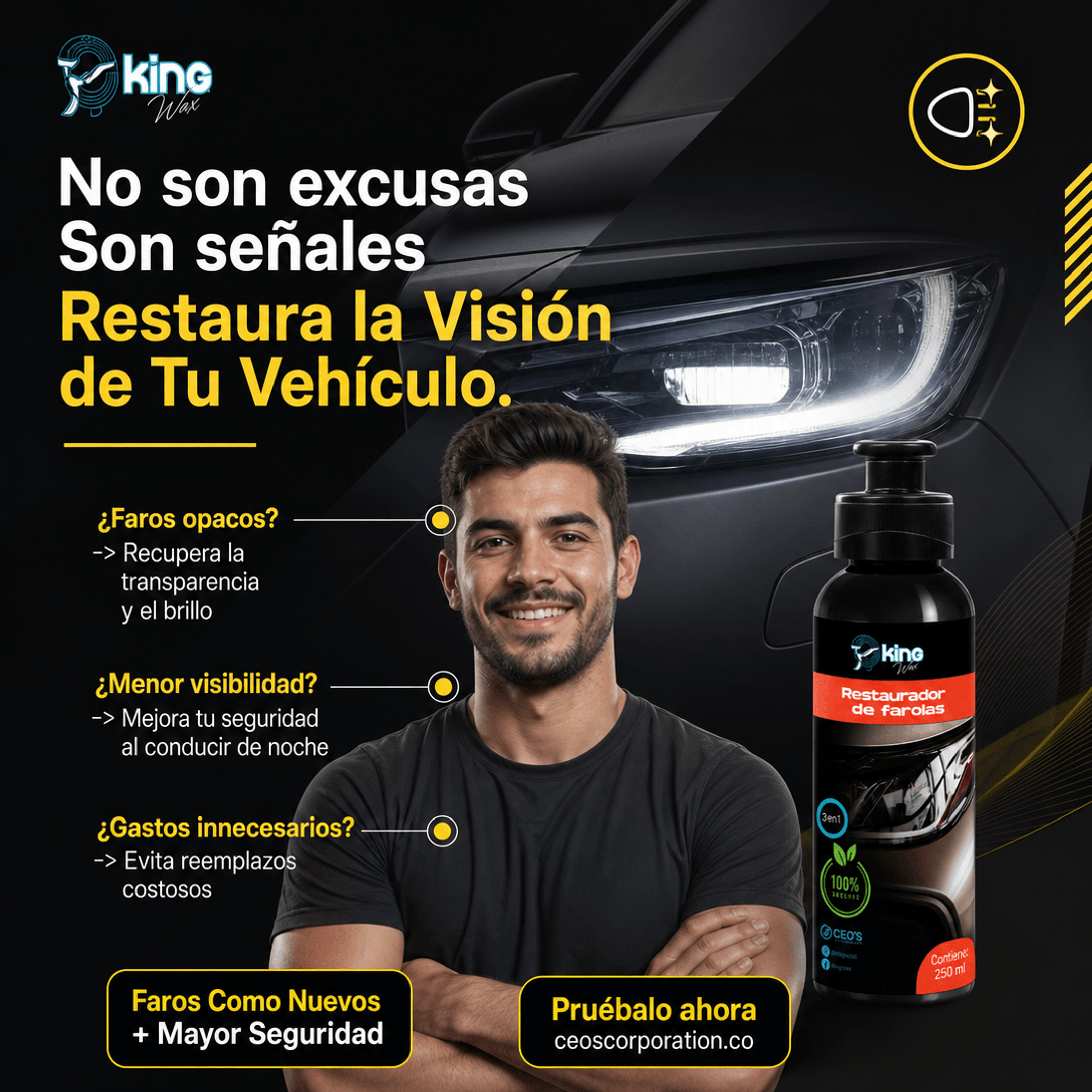LIQUIDO REPARADOR DE FAROLAS X 250ML