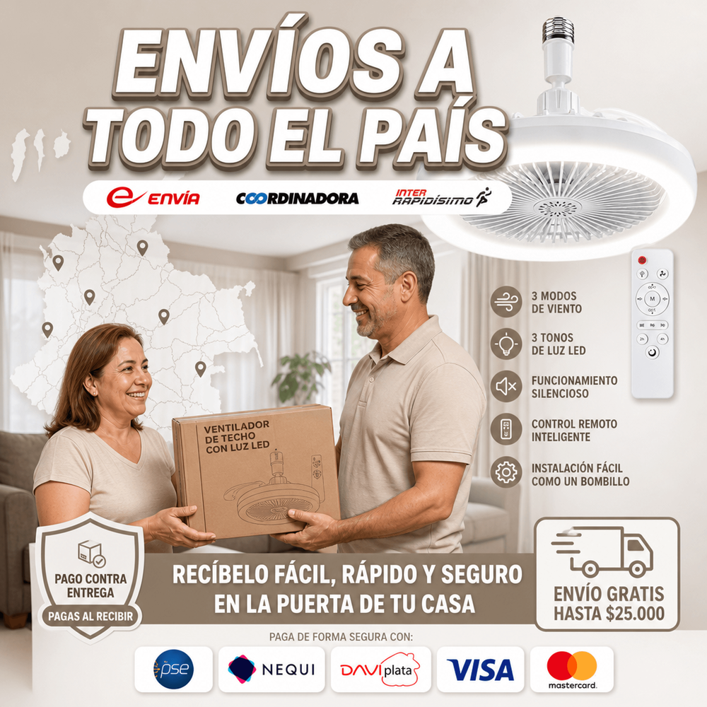 VENTILADOR INTELIGENTE 2 EN 1 CON LUZ LED