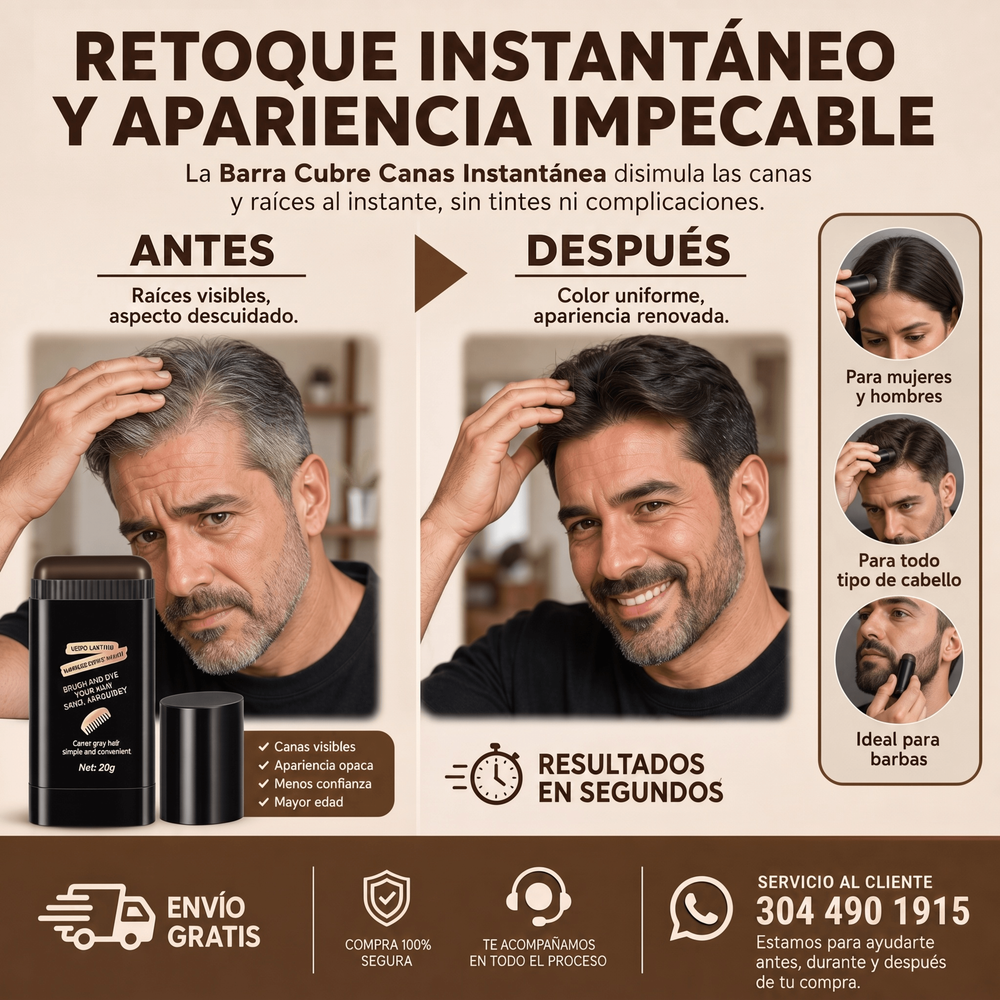 BARRA CUBRE CANAS PARA BARBA Y CABELLO