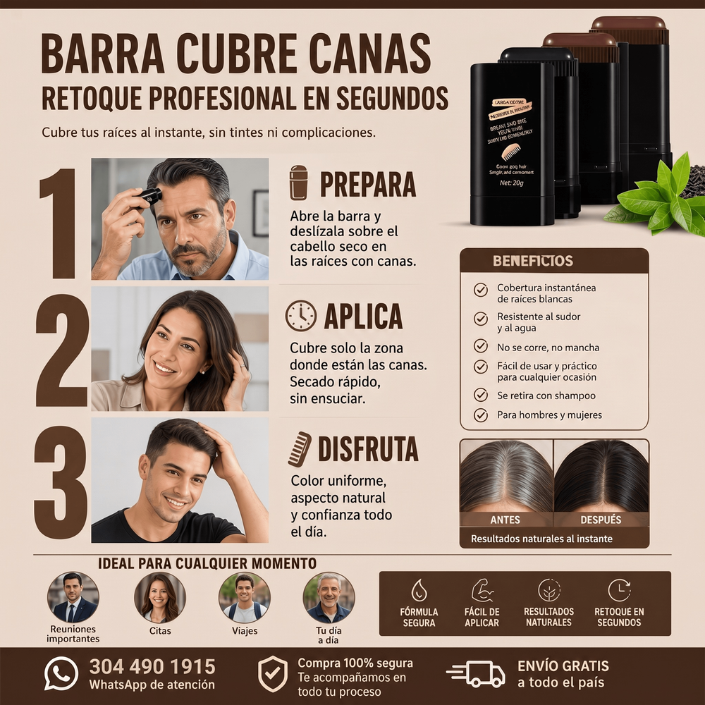 BARRA CUBRE CANAS PARA BARBA Y CABELLO