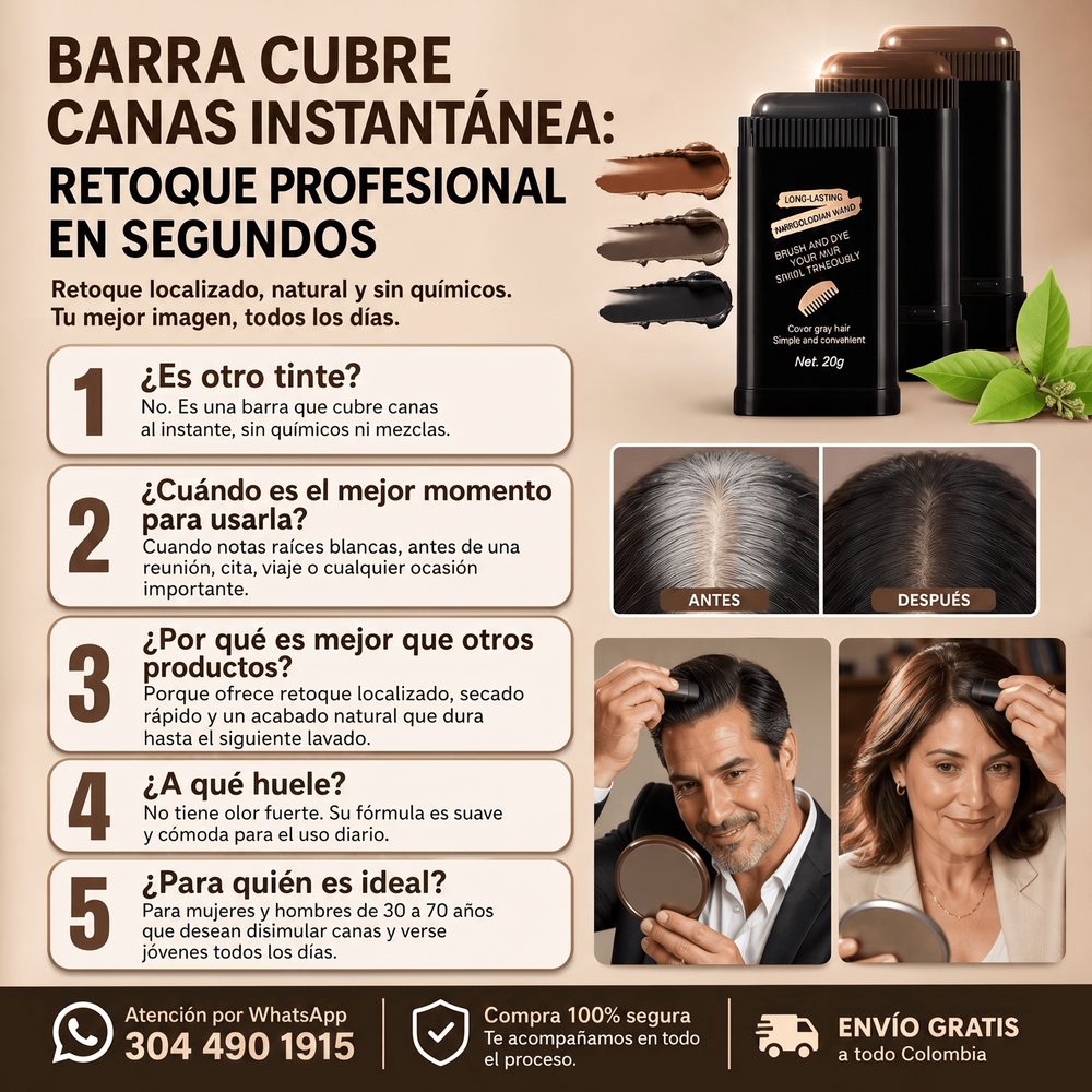 BARRA CUBRE CANAS PARA BARBA Y CABELLO