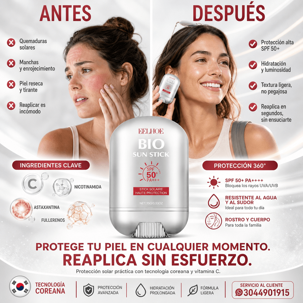 PROTECTOR SOLAR COREANO EN BARRA CON SPF50+ PA+