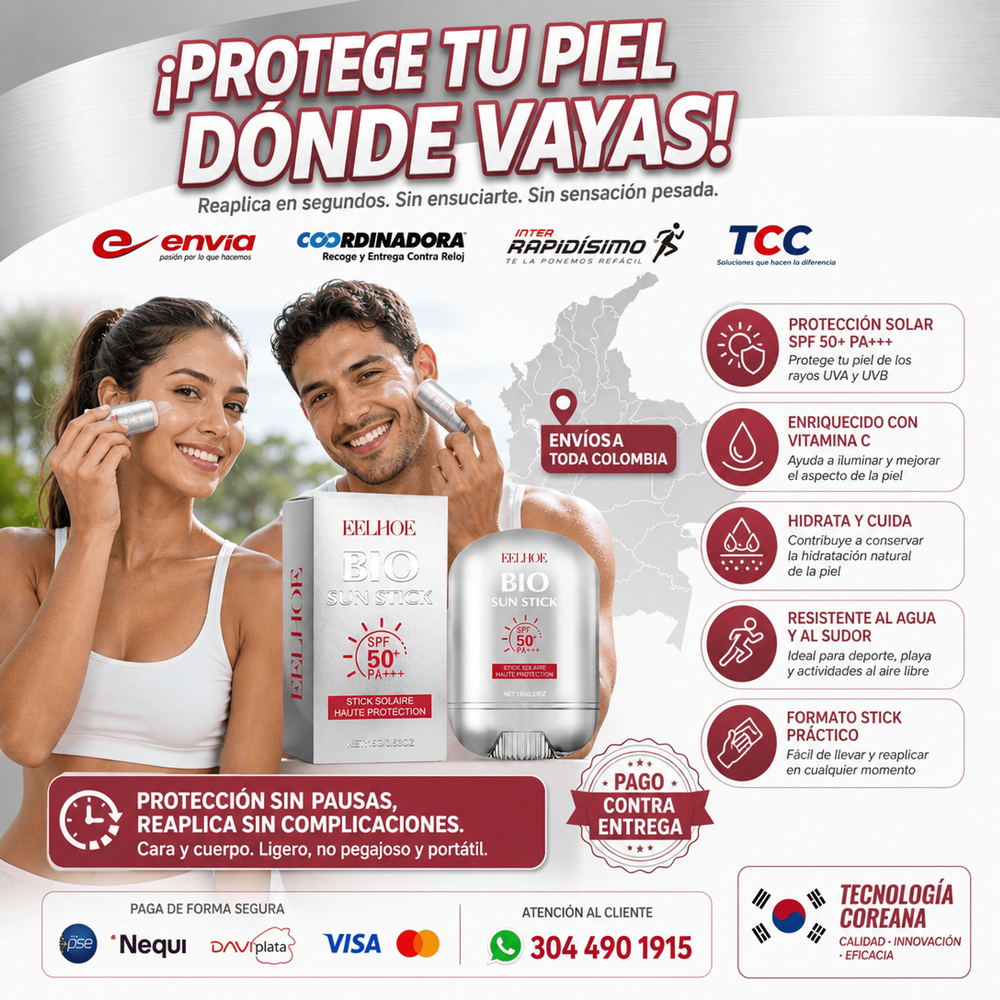 PROTECTOR SOLAR COREANO EN BARRA CON SPF50+ PA+
