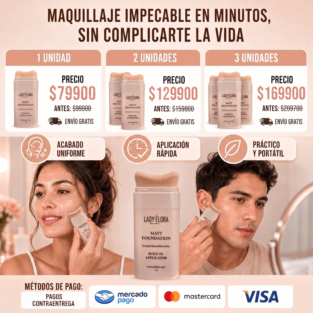 BASE EN BARRA COREANA 2 EN 1. CORRECTOR Y BASE EN UN SOLO PRODUCTO. + OBSEQUIO (producto de cuidado personal)